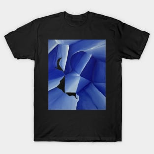 Blue Crumpled paper T-Shirt